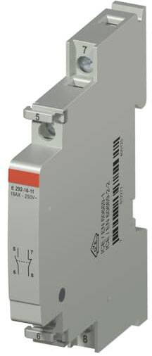 Ein schmaler, grauer elektrischer Schalter in Seitenansicht mit Markierungen, darunter 'E 292-15-01 10AX - 250V~'.