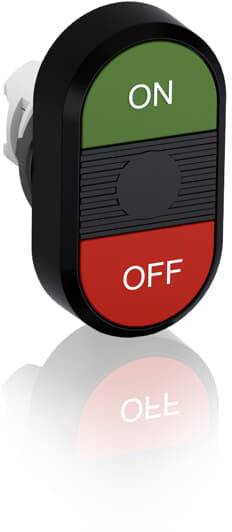 Ein ovaler Schalter mit 'ON' in Grün oben und 'OFF' in Rot unten.