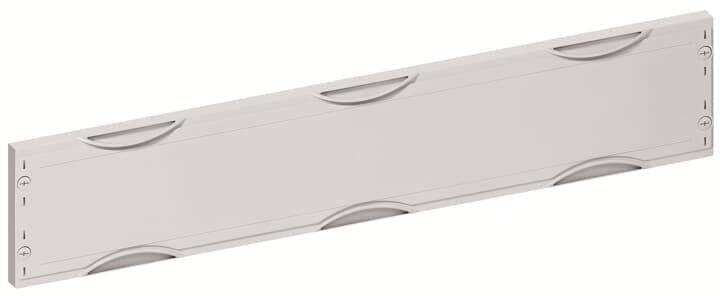 Lange, rechteckige Kunststoffplatte mit glatter Oberfläche und abgerundeten Ecken. Enthält mehrere leicht gewölbte Griffmulden.