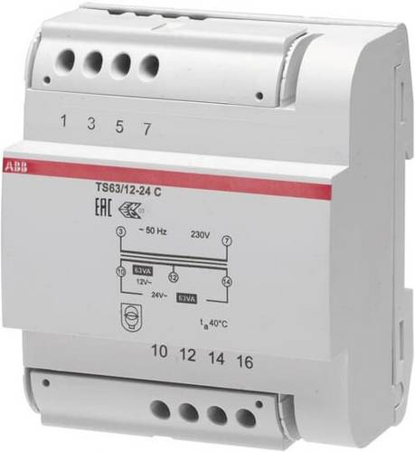 Transformateur modulaire Abb TS63/12-24 63 VA 230V/12-24V SELV 5M M429287