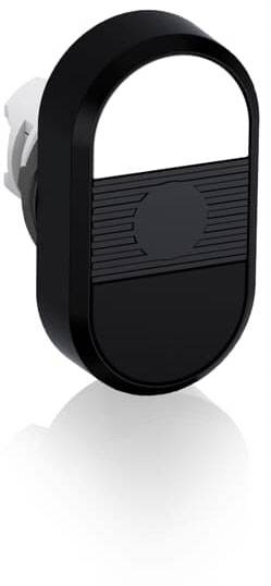 Schwarzes, ovales, modernes Türschloss mit geripptem Bereich in der Mitte, reflektiert Licht.