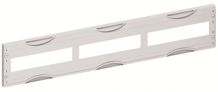 Ein weißes, rechteckiges Kunststoffteil mit mehreren rechteckigen Aussparungen und abgerundeten Ecken an den Seiten.