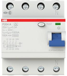 ABB 2CSF204101R3250 F204 A-25/0,3 FI-Schutzschalter A 4polig 25 A 0.3 A 400 V