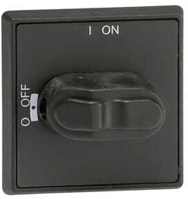 Schwarzer Kippschalter mit zwei Positionen: 'ON' oben, 'OFF' unten. Der Hebel ist auf der 'ON' Position.