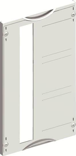 Ein vertikales rechteckiges Gerät mit schlankem Design, seitlichen Schrauben zur Befestigung und einer großen zentralen Aussparung.