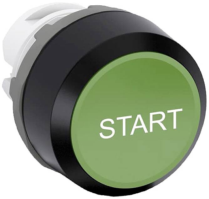 Grüner Startknopf mit weißer Aufschrift 'START', hervorgehoben für die Aktivierung eines Prozesses oder Geräts.