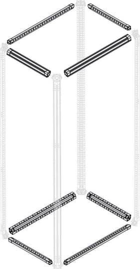'Impossible Trident' Illusion: Eine Figur mit parallelen Linien, die ein visuell widersprüchliches dreidimensionales Objekt darstellen.
