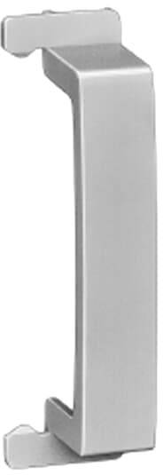 Metallischer Klemmbrett-Clip in Silber, rechteckige Form mit Haken an beiden Enden. Wird verwendet, um Papiere auf einem Klemmbrett zu sichern.