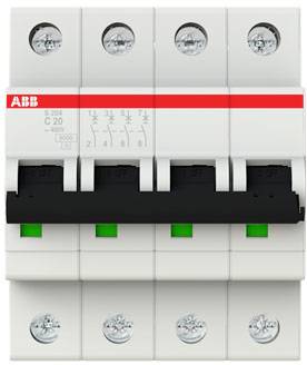 ABB 2CDS254001R0204 S204-C20 Leitungsschutzschalter 4polig 20 A 400 V