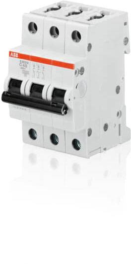 Ein dreipoliger Leistungsschalter von ABB, verwendet zur Steuerung und zum Schutz von elektrischen Stromkreisen gegen Überlastungen.