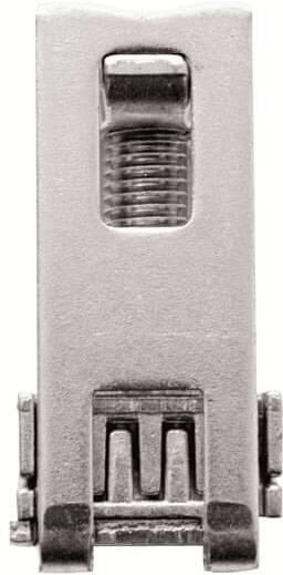 Metallisches Nähfüßchen für Nähmaschinen, mit sichtbarem federbelastetem Mechanismus. Geeignet für verschiedene Nähprojekte.