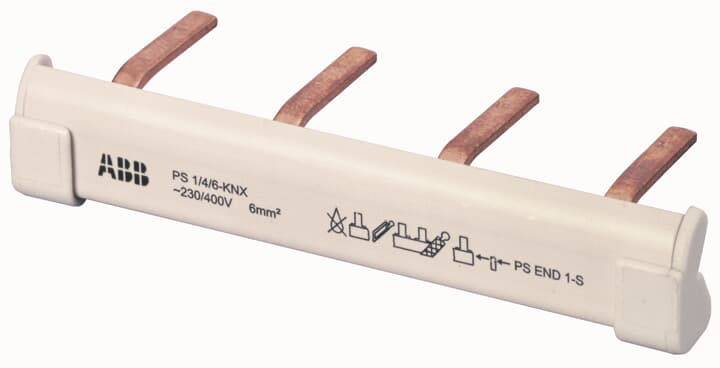 'ABB PS 1/4/8-KNX' Phasenschiene mit vier Kupferleitungen für elektrische Verbindungen, geeignet für 230/400V und 6mm².