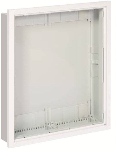 Metallrahmen für elektrische oder elektronische Anschlüsse, geeignet zur Montage in Wänden oder anderen Oberflächen.