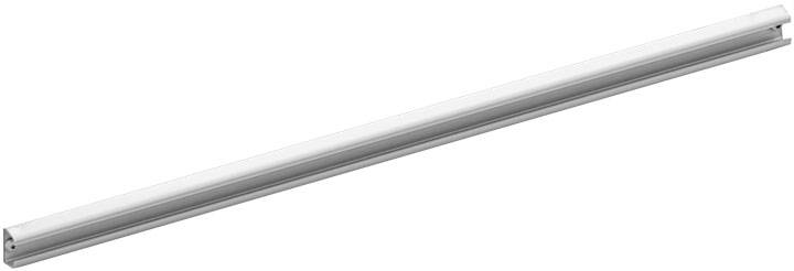 Langes, weißes Aluminiumprofil, zylindrische Form, seitlich abgebildet, auf weißem Hintergrund.