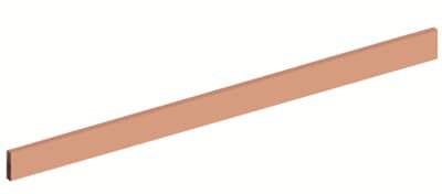 Ein langer, dünner roter Balken, horizontal ausgerichtet, vor weißem Hintergrund.