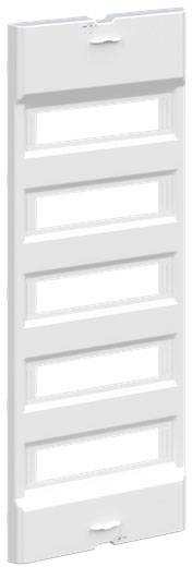 Kunststoffgitter, vertikal ausgerichtet, mit vier horizontalen Lamellen. Geeignet für Belüftungszwecke in Innenräumen.