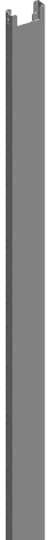 Ein langer, schmaler, vertikaler grauer Balken vor weißem Hintergrund.