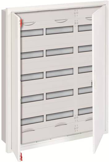 Metallschrank mit geöffneter Tür, zeigt Innenräume mit mehreren Ablagen oder Fächern, möglicherweise für die Aufbewahrung von Dokumenten.