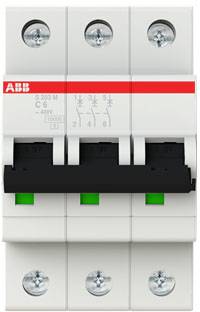 ABB-Leistungsschutzschalter für 400V mit drei Schaltern, Modell S203M C6.