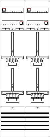 Prüftafel mit Skalen und horizontalen Linien in verschiedenen Anordnungen zur Bewertung der Druckqualität und Schärfe.