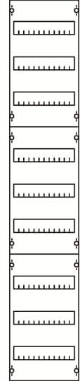 'Kleineres als'-Zeichen am oberen Ende jeder horizontalen Linie in einem vertikalen Diagramm aus 10 gestapelten parallelen Linien.