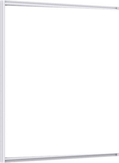 Eine leere weiße Tafel mit einem silbernen Rahmen, geeignet zum Schreiben mit abwischbaren Markern, montiert an einer Wand.