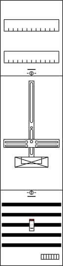 Technische Zeichnung einer Antenne mit verschiedenen Ansichten: Seitenansicht, Draufsicht und Detailelemente.