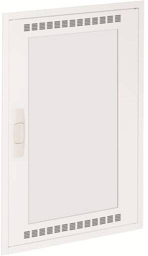Weiße Lüftungstür mit Lüftungsschlitzen oben und unten, geeignet für Technikräume oder Schränke.
