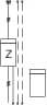Diagramm zeigt zwei nebeneinander stehende vertikale Rechtecke, das linke mit 'Z' in der Mitte und einem Pfeil darüber.