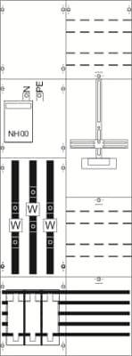 Diagramm mit technischen Skizzen und Symbole. Zeigt Details von verschiedenen elektronischen oder mechanischen Komponenten und Verbindungen.