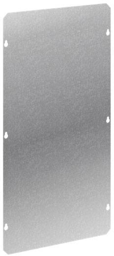 Rechteckige Metallplatte mit abgerundeten Ecken und sechs Befestigungslöchern an den Seiten.
