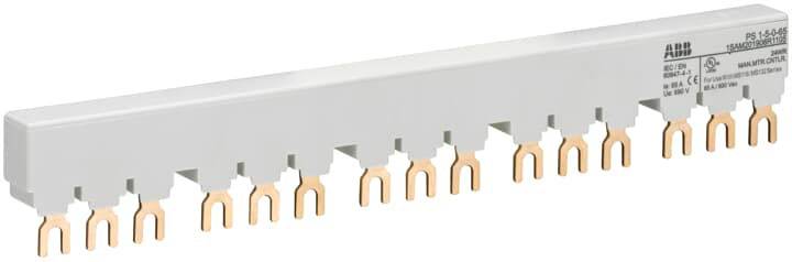 Ein einreihiger Verteilerblock mit mehreren Kupferanschlüssen, ideal für elektrische Anwendungen zur Verbindung von Geräten mit Stromquellen.