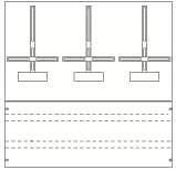 Drei vertikale Diagramme übereinander; jedes hat ähnliche Balken und Pfeile. Unter den Diagrammen sind Linien in verschiedenen Stilen.