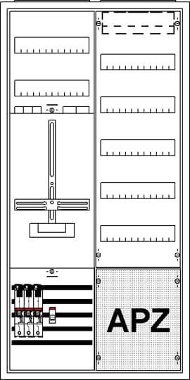 Striebel & John 2CPX035883R9999 KS243Z50 Zählerschrank Anzahl Reihen = 5 Inhalt 1St.