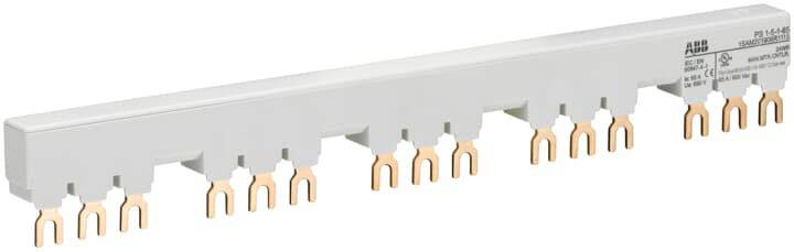 Ein neutraler Sammelschienenverbinder mit acht Kontaktzinken, verwendet zur Verteilung von elektrischen Verbindungen in Schaltschränken.