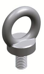 Metallschraube mit rundem Ring am Kopf, geeignet für Hebe- und Befestigungszwecke.