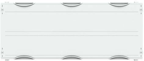 Ein rechteckiges graues Kästchen, höchstwahrscheinlich ein elektrisches oder mechanisches Bauelement, mit mehreren Befestigungspunkten.