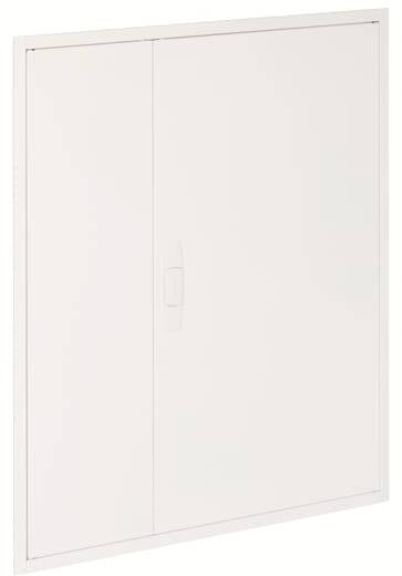 Metallinspektionsklappe mit weißem Finish und Griff in der Mitte.