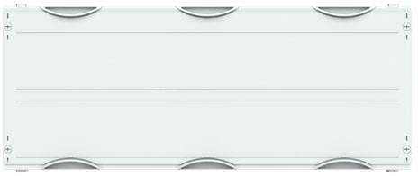 Rechteckige, helle Platte mit abgerundeten Kanten und mehreren halbkreisförmigen Ausbuchtungen an den Seiten.