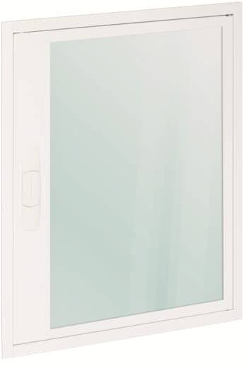 Ein schlichtes, weiß umrahmtes Fenster mit klarem Glas, das nach links geöffnet werden kann.