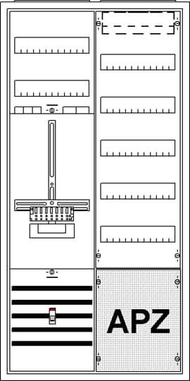 Striebel & John 2CPX035890R9999 KS256Z Zählerschrank Anzahl Reihen = 5 Inhalt 1St.