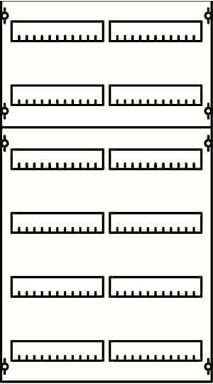 Ein Diagramm zeigt zwei übereinander angeordnete Schränke mit je sechs horizontalen Regalen.