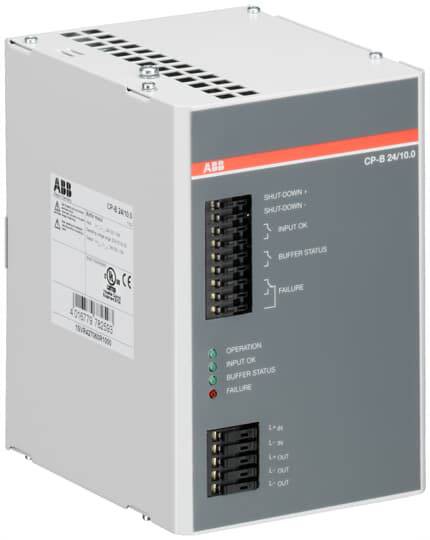 Industrierelais mit LED-Anzeigen für Betrieb, Eingang, Pufferstatus und Fehler.