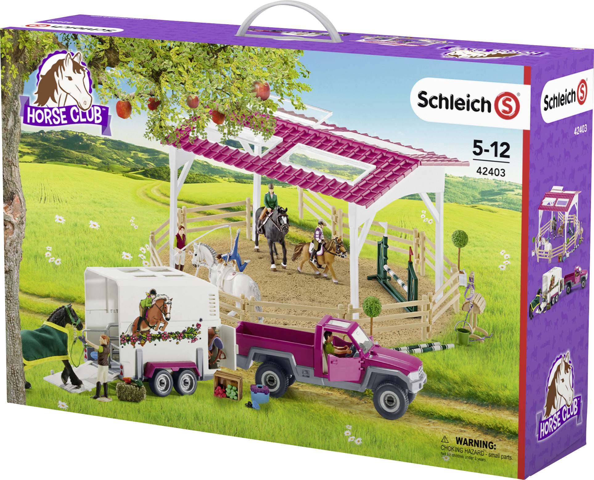 Schleich Reitschule mit Pick-up und Anhänger