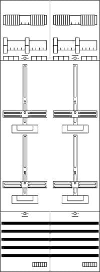 Das Bild zeigt einen technischen Schaltplan mit mehreren vertikalen und horizontalen Linien sowie rechteckigen Kästen und Skalen.