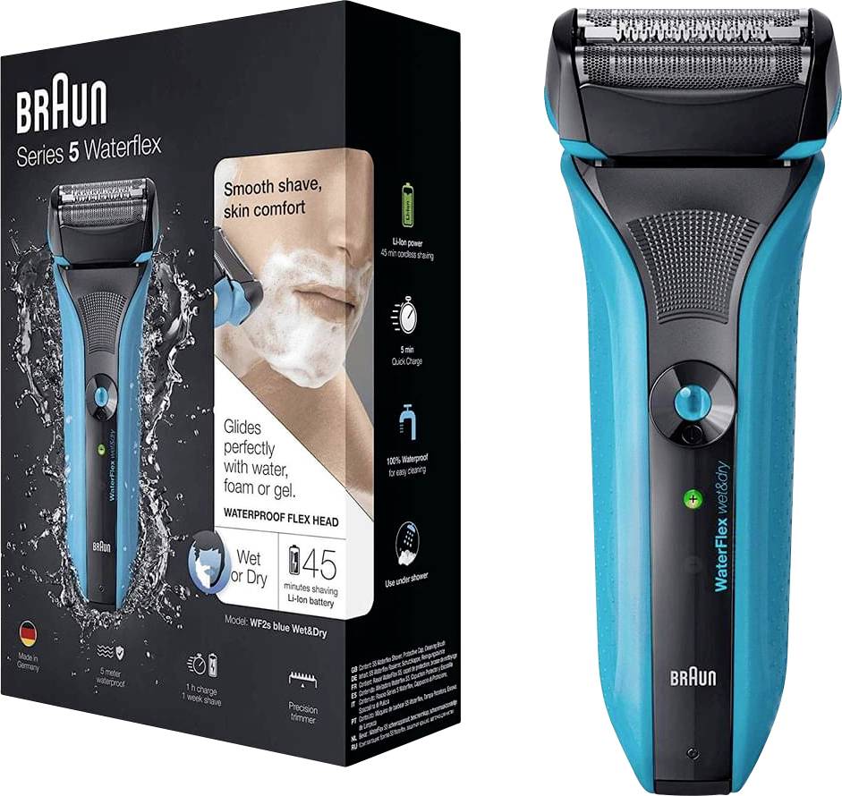 Braun Series 5 WaterFlex WF2s Folienrasierer Schwarz, Blau