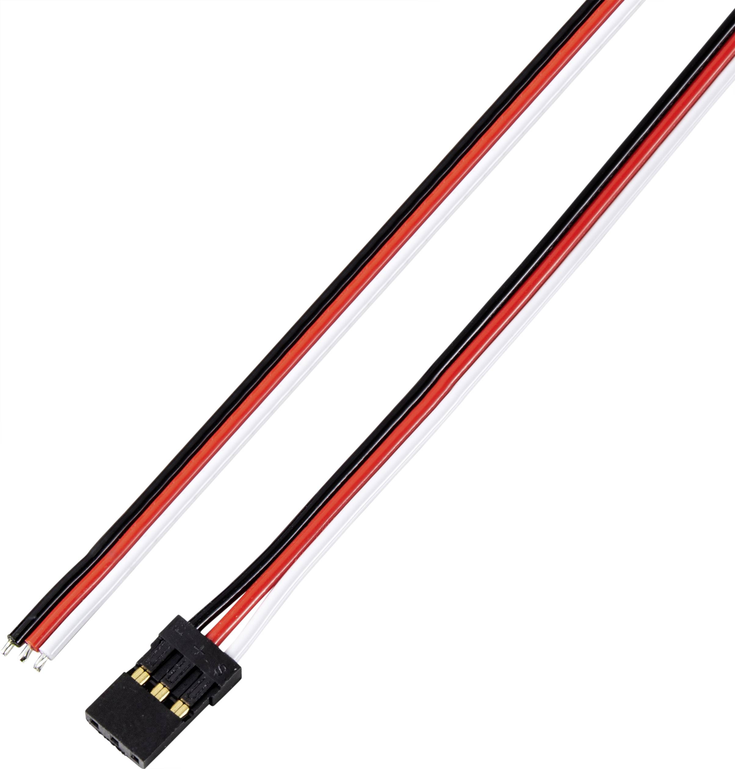 Reely Servo Steckerkabel [1x JR-Buchse - 1x offene Kabelenden] 30.00cm 0.14mm² flach 10St.
