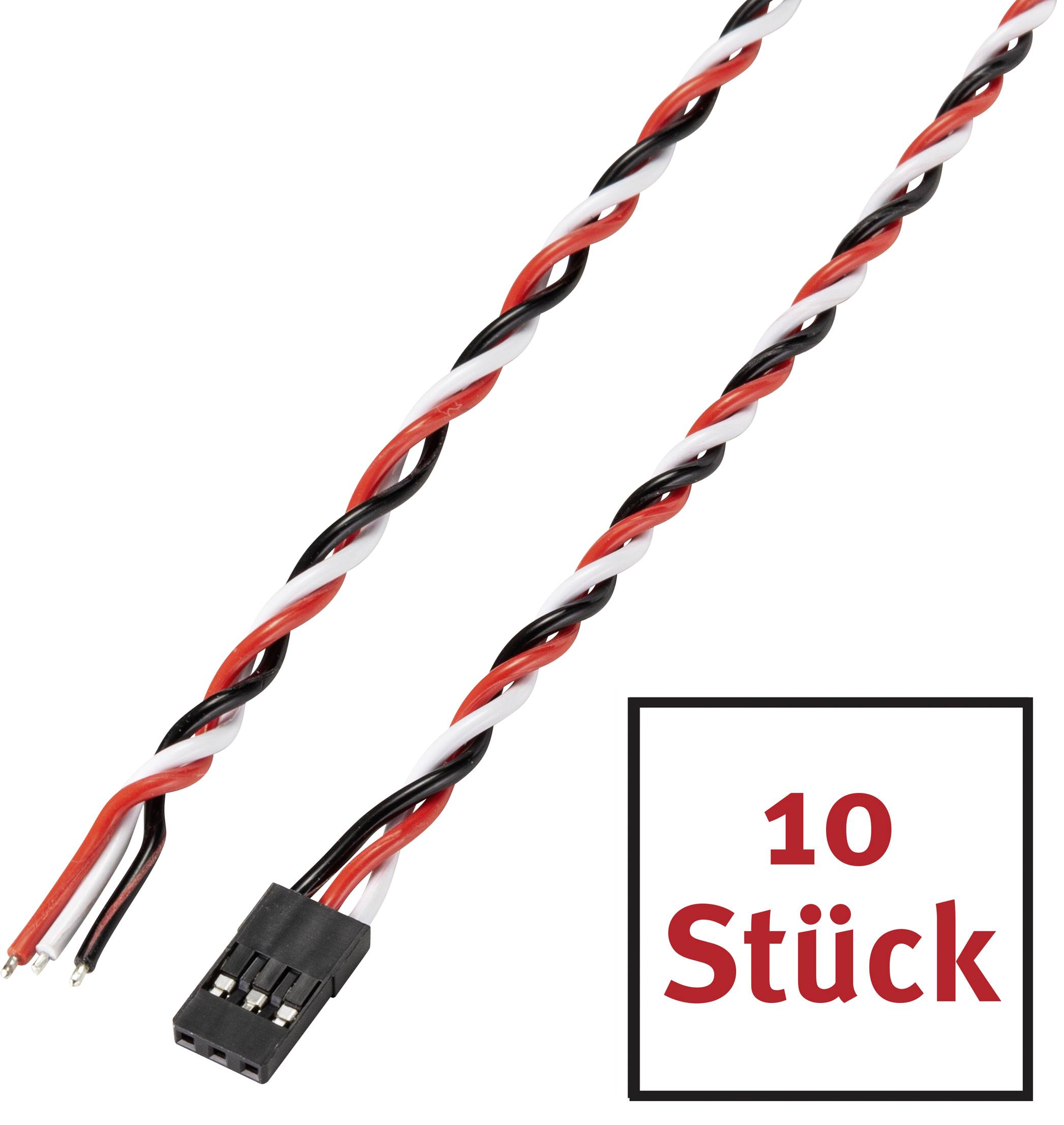 Reely Servo Steckerkabel [1x JR-Buchse - 1x offene Kabelenden] 30.00cm 0.35mm² verdrillt 10St.