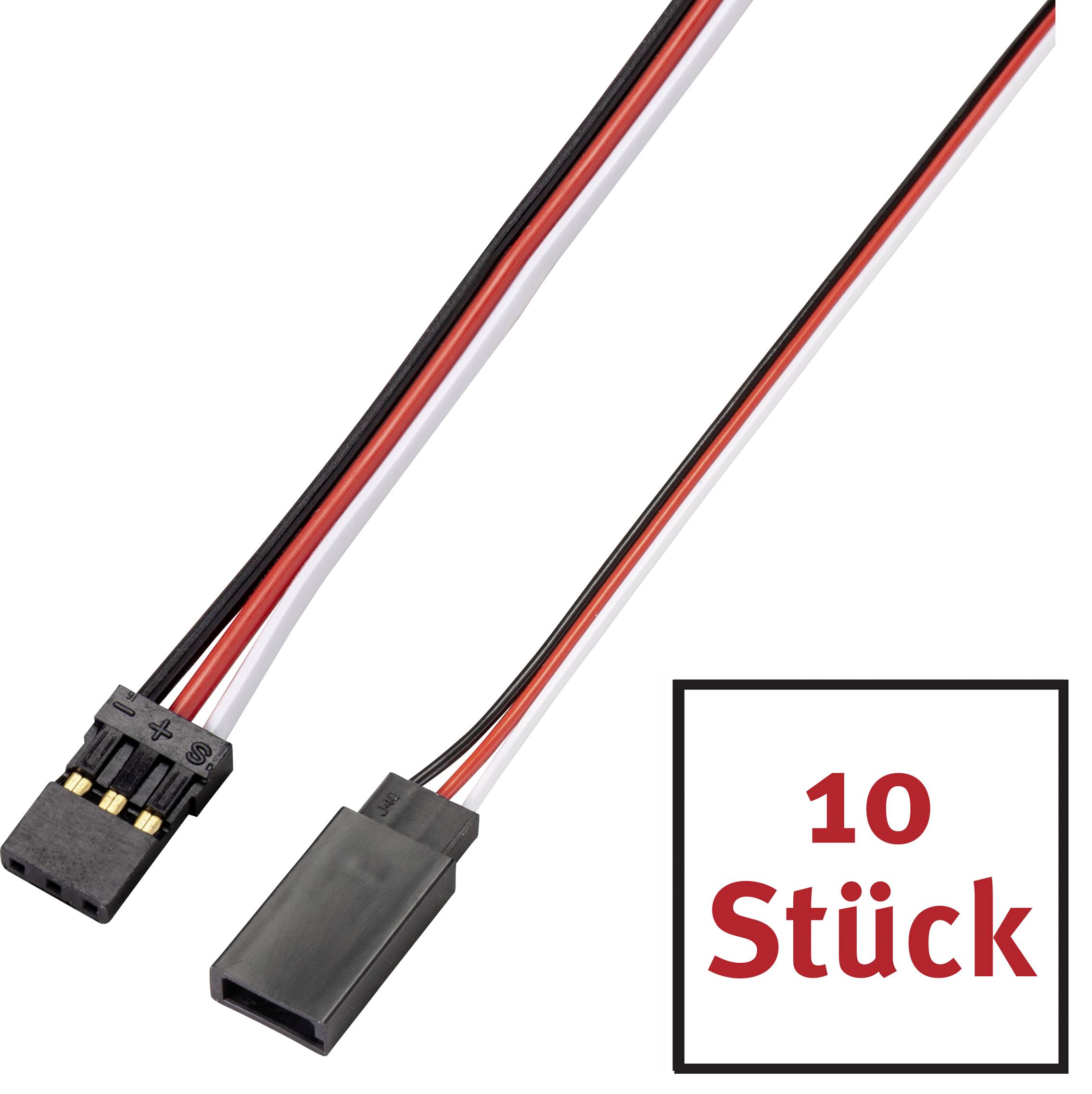 Reely Servo Verlängerungskabel [1x JR-Buchse - 1x Futaba-Stecker] 100.00cm 0.14mm² flach 10St.