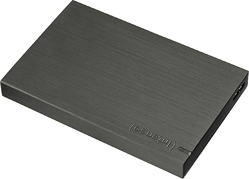 Externe schwarze Festplatte mit rechteckigem, flachem Design, passend zur Datenspeicherung oder Datensicherung.